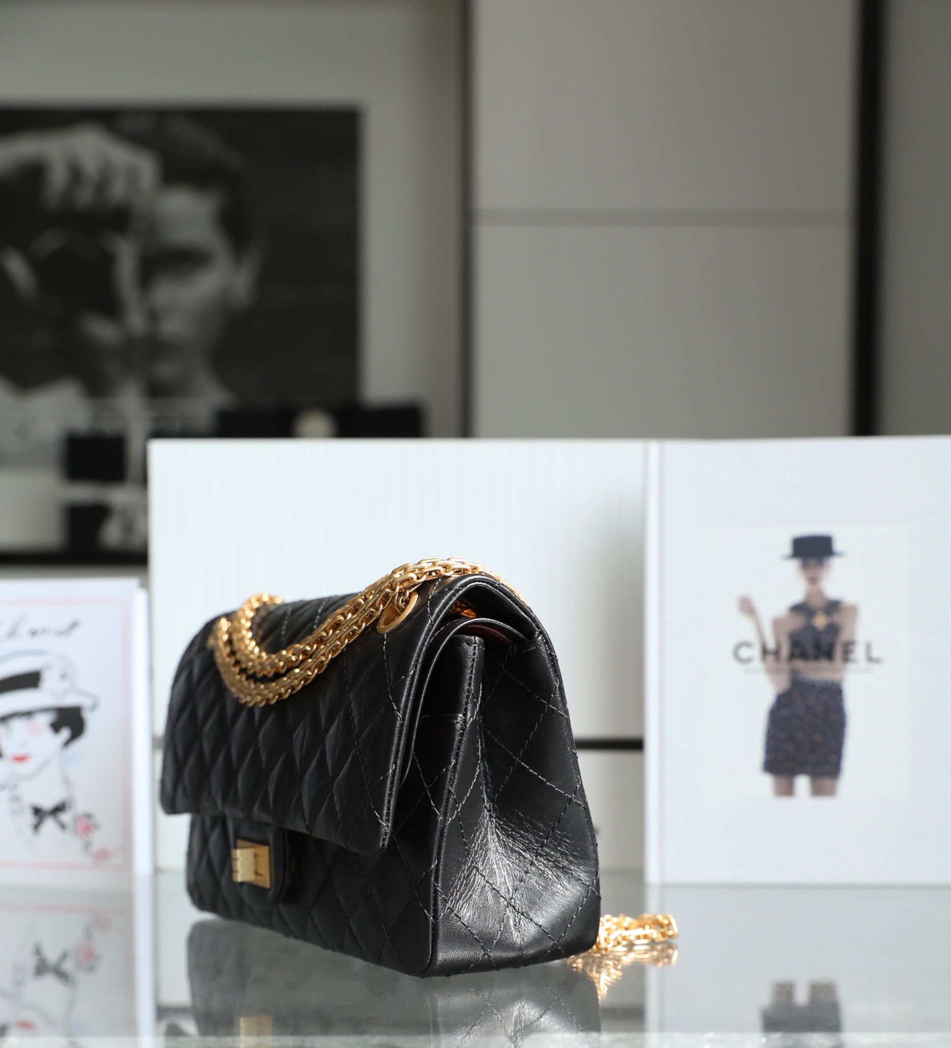 Ch*el reissued 2.55 medium flap bag