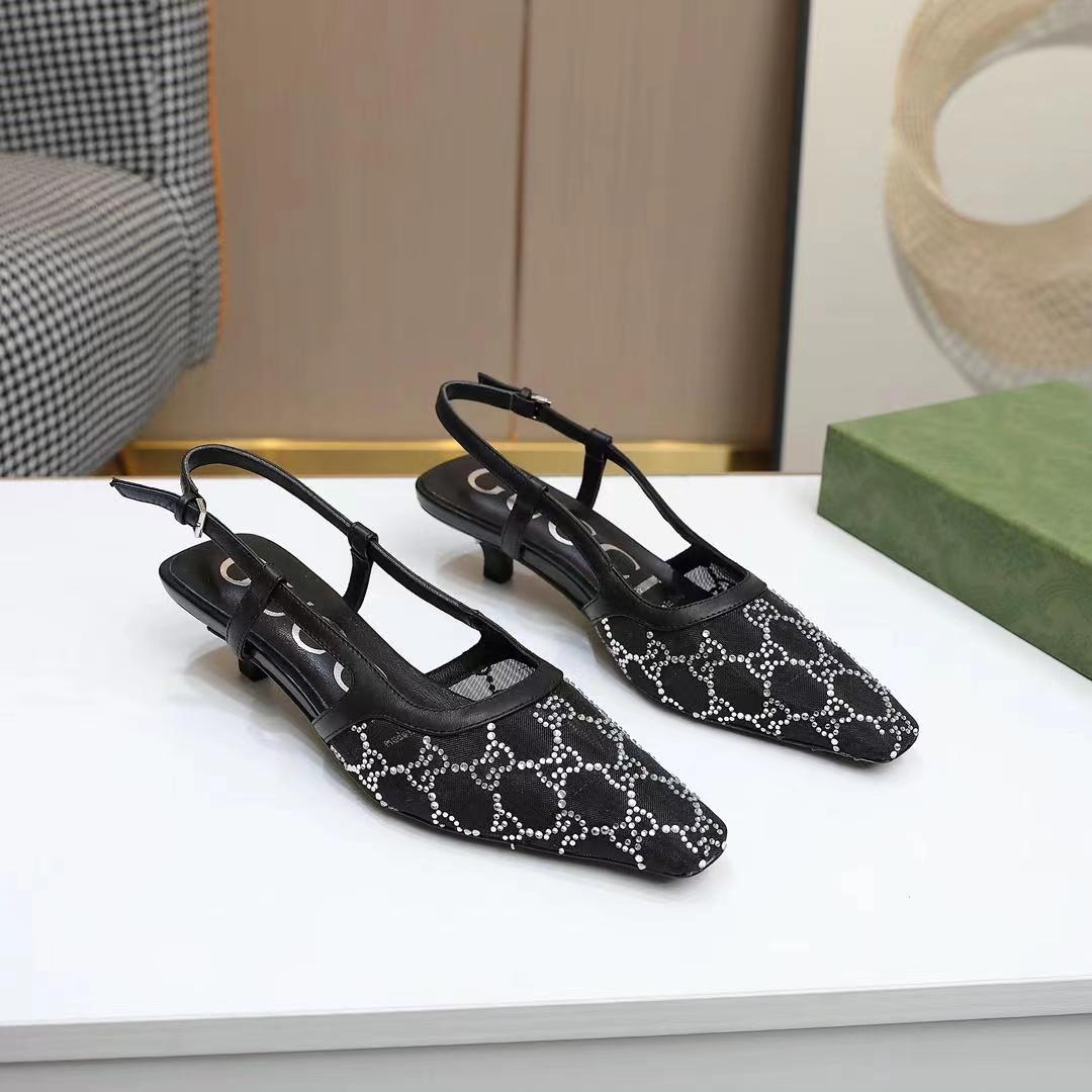 womens G*u*i black gg slingback pump