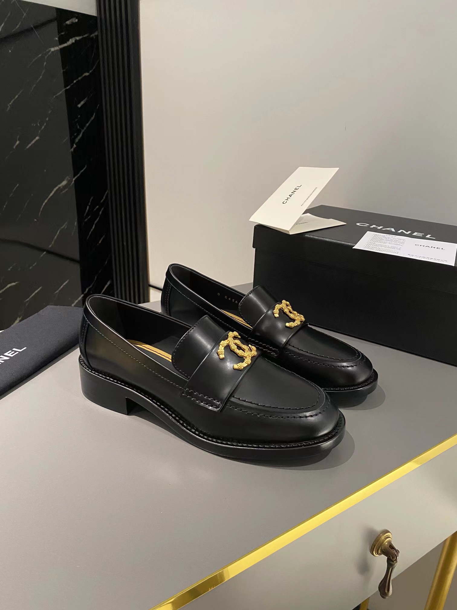 Ch*el double c buckle loafers