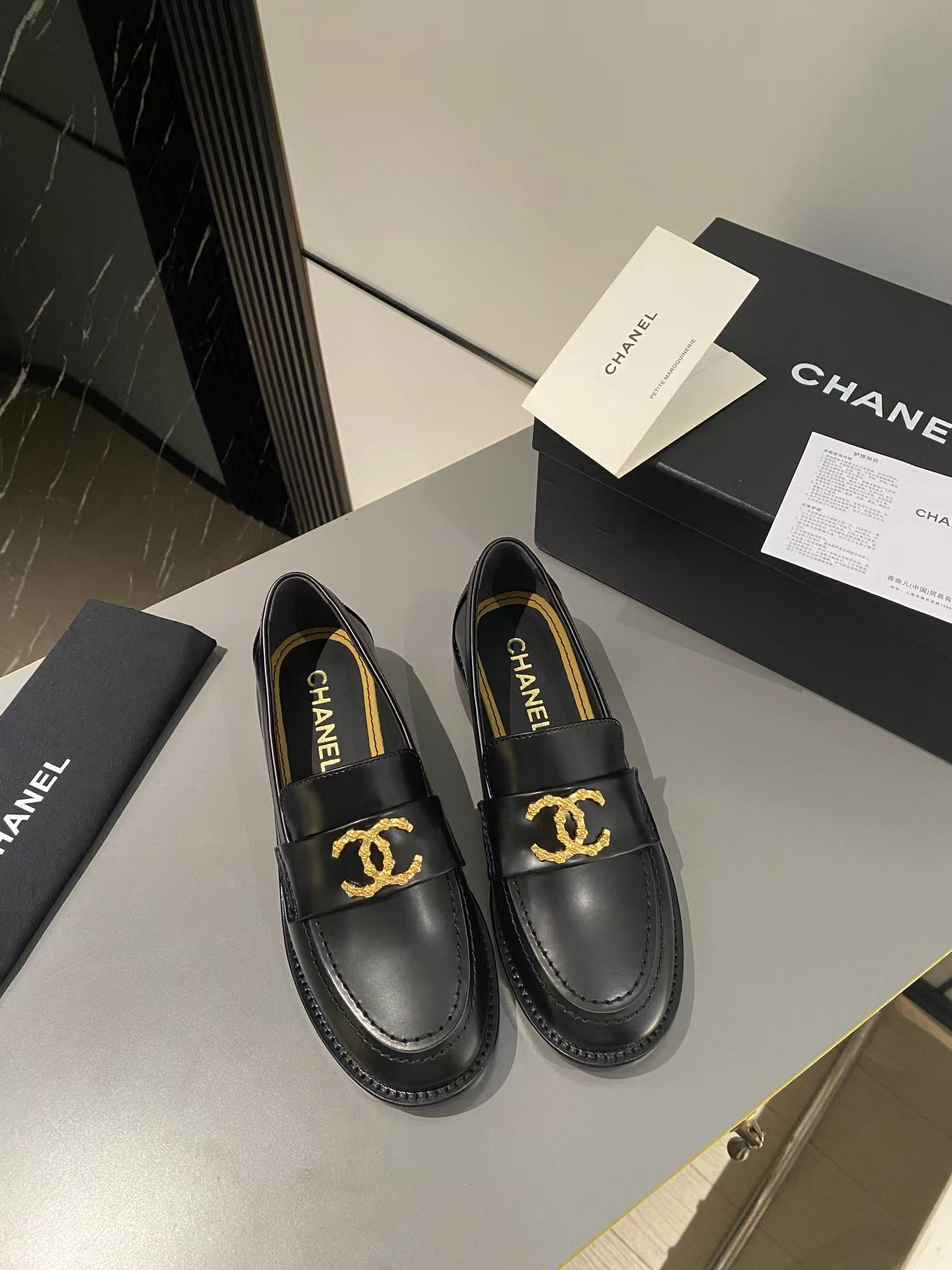 Ch*el double c buckle loafers