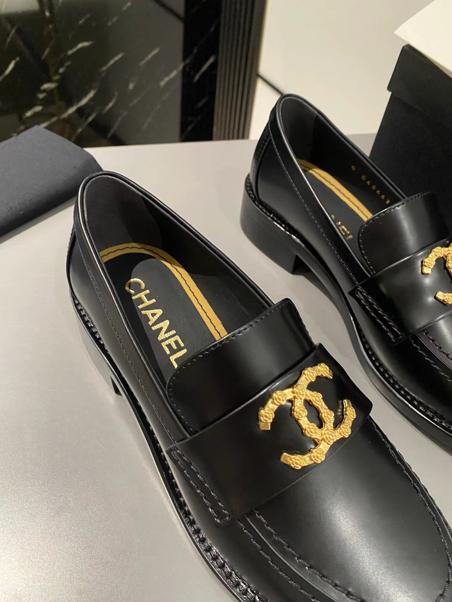 Ch*el double c buckle loafers