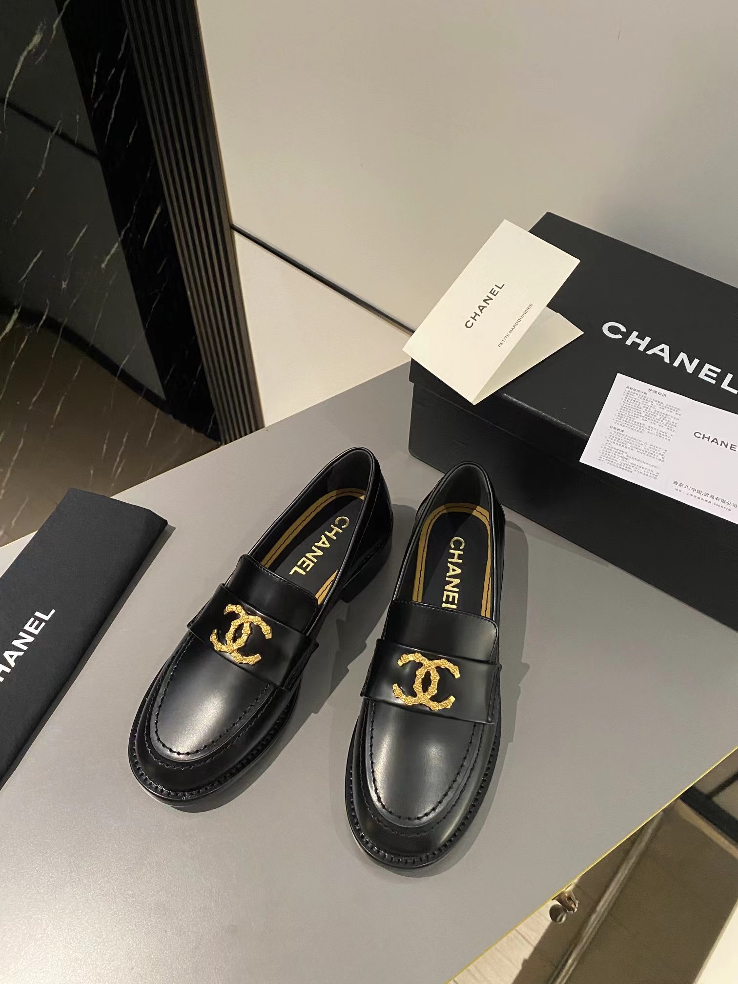 Ch*el double c buckle loafers