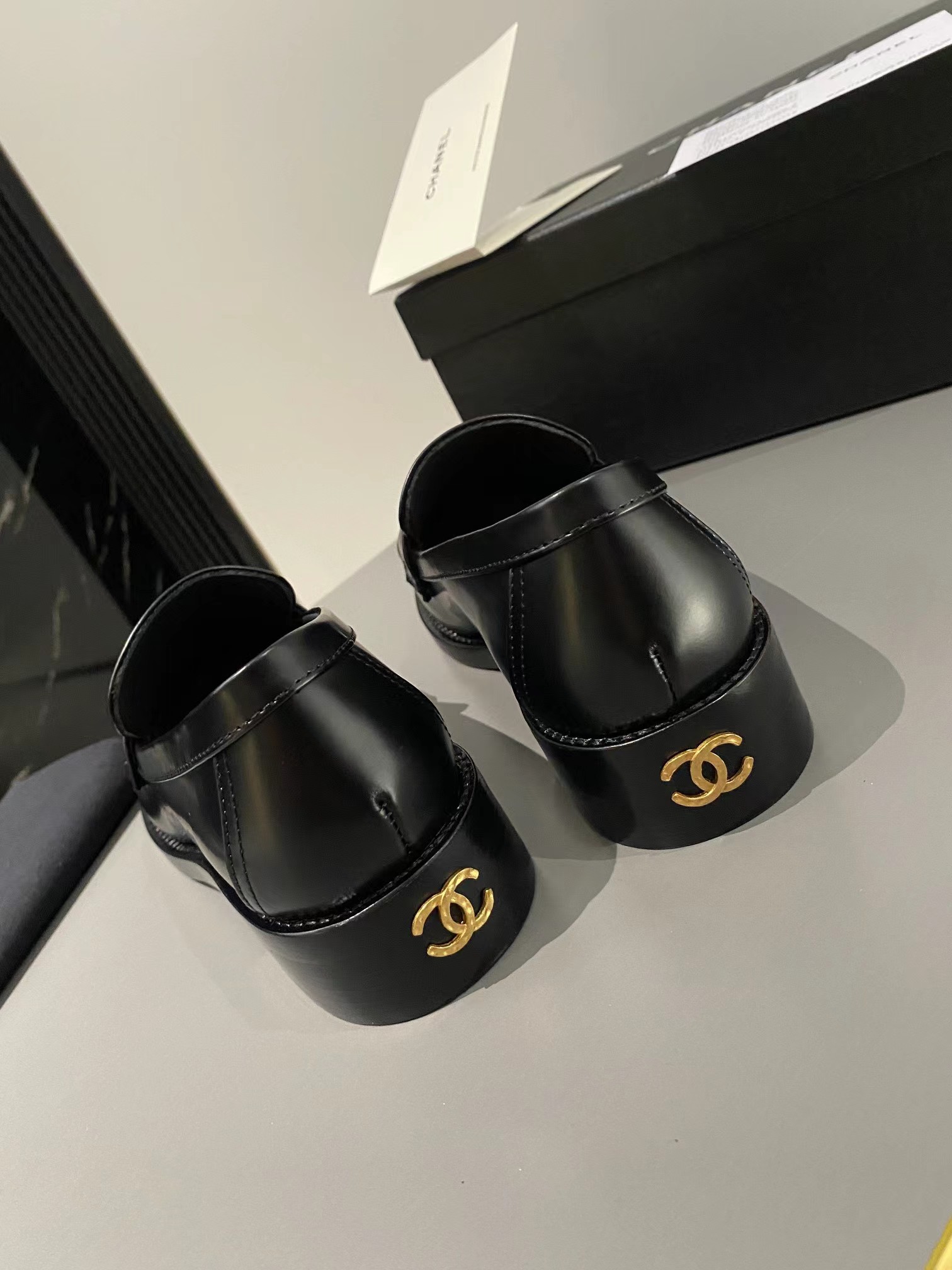 Ch*el double c buckle loafers
