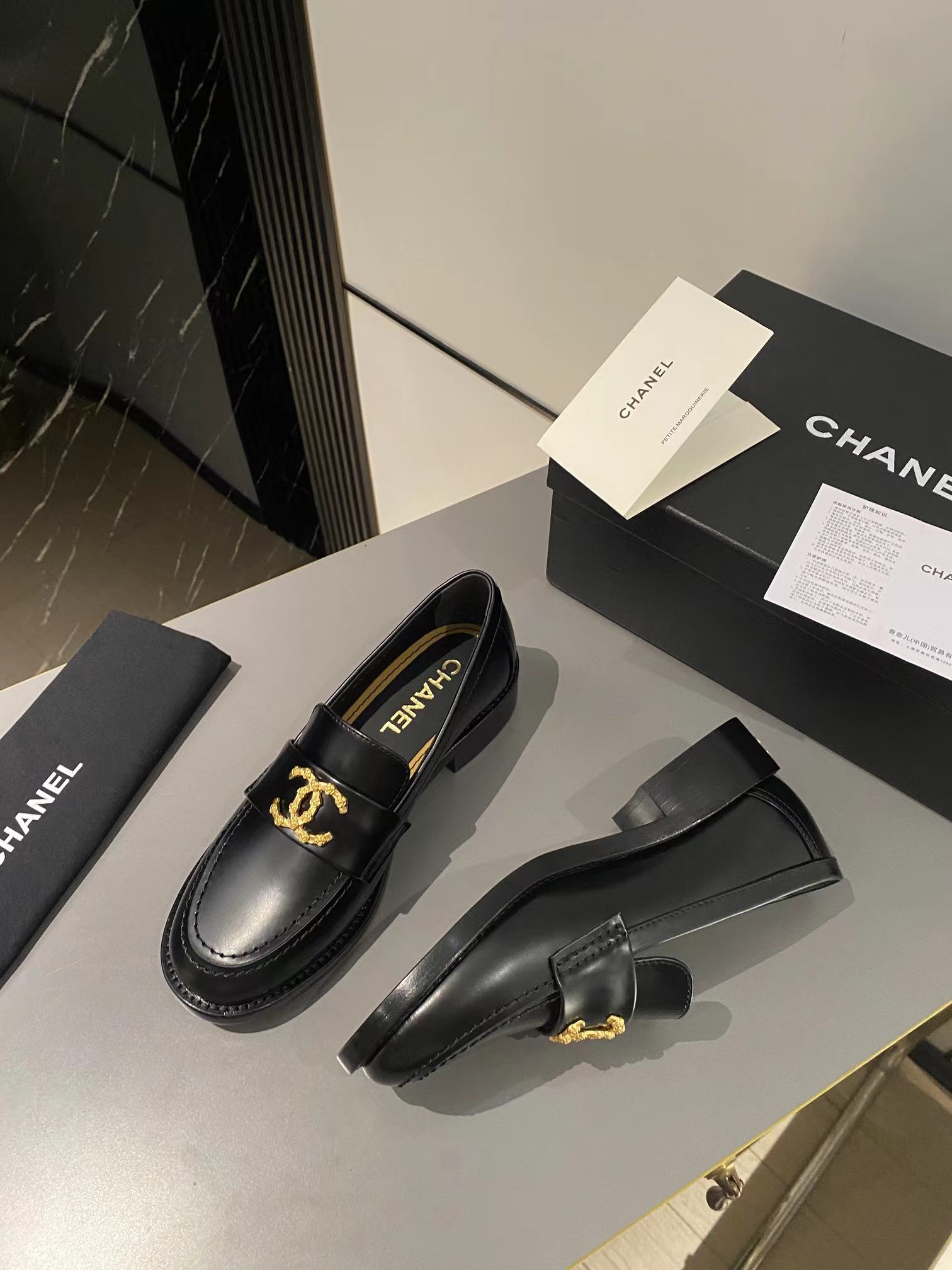 Ch*el double c buckle loafers