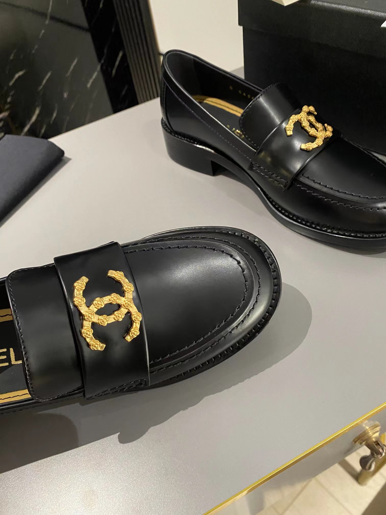 Ch*el double c buckle loafers
