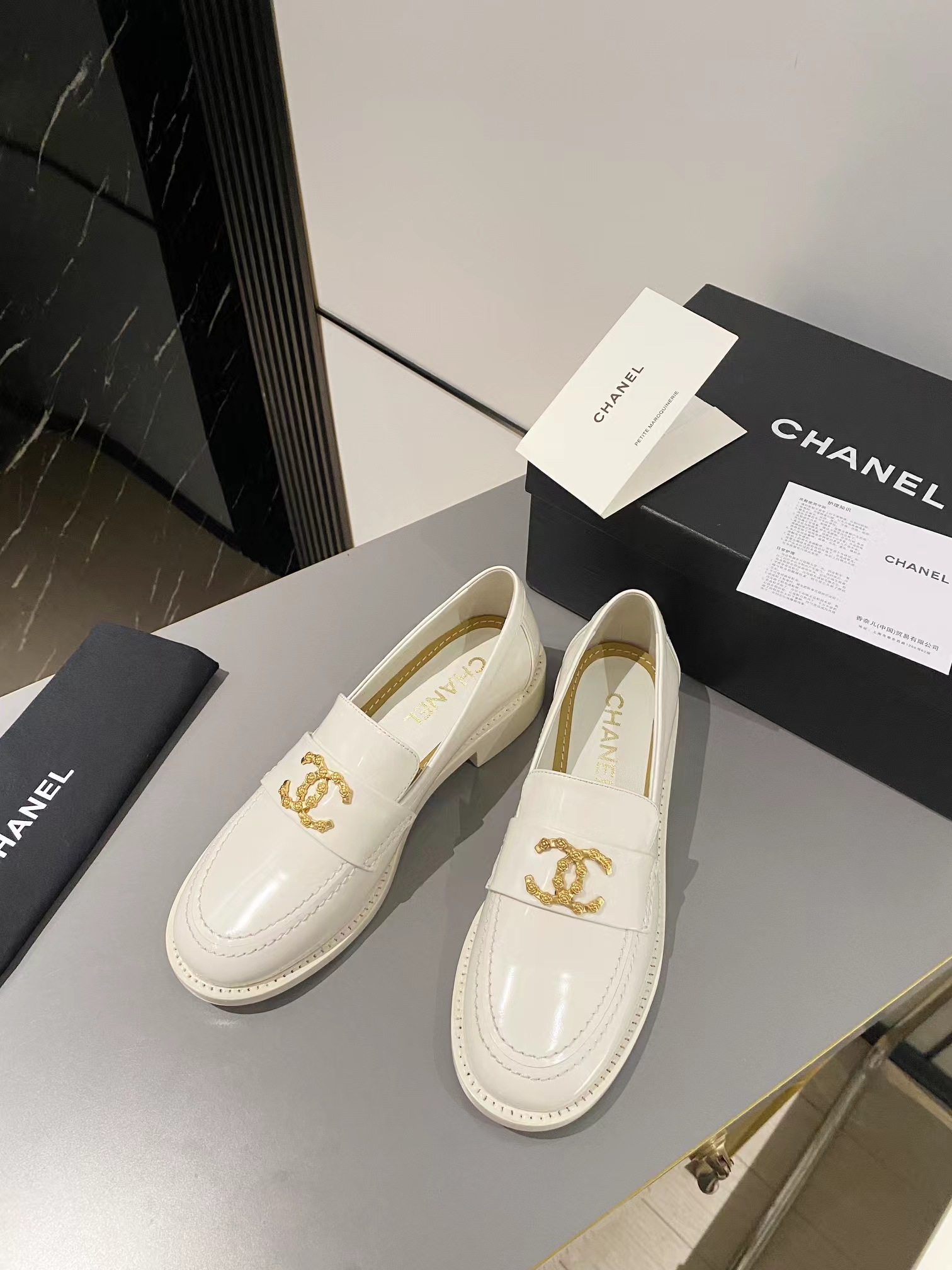 Ch*el double c buckle loafers