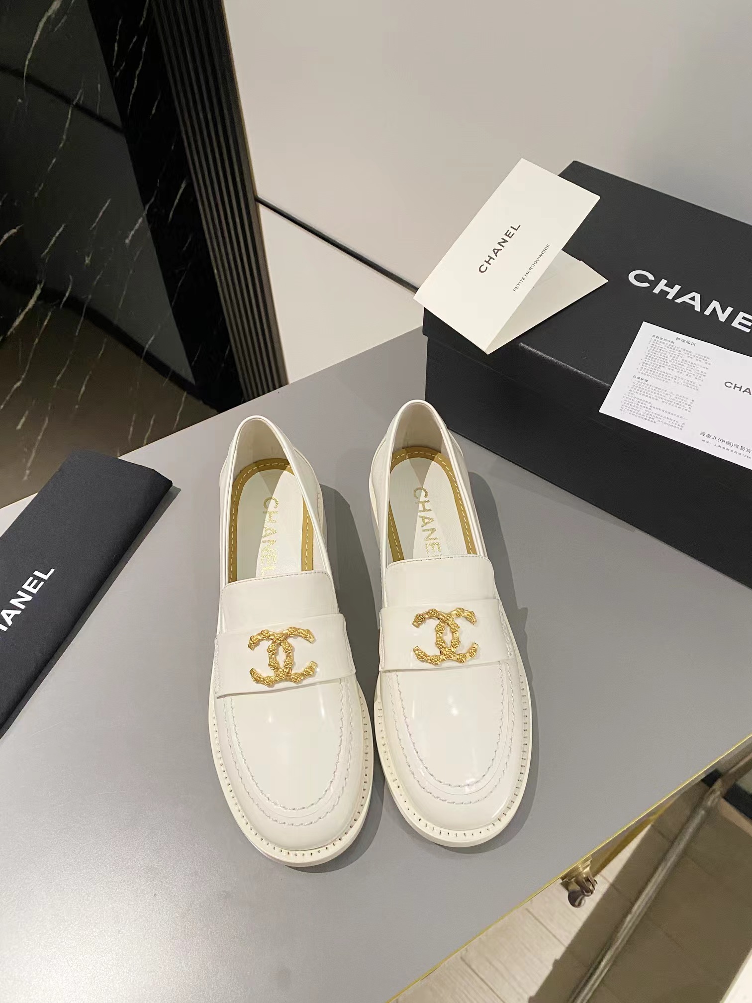 Ch*el double c buckle loafers