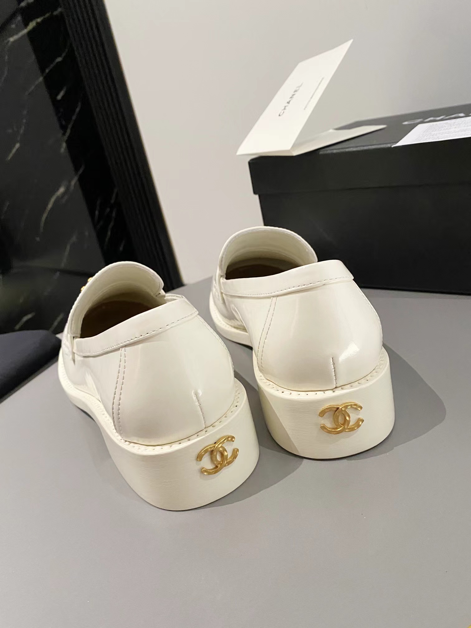 Ch*el double c buckle loafers