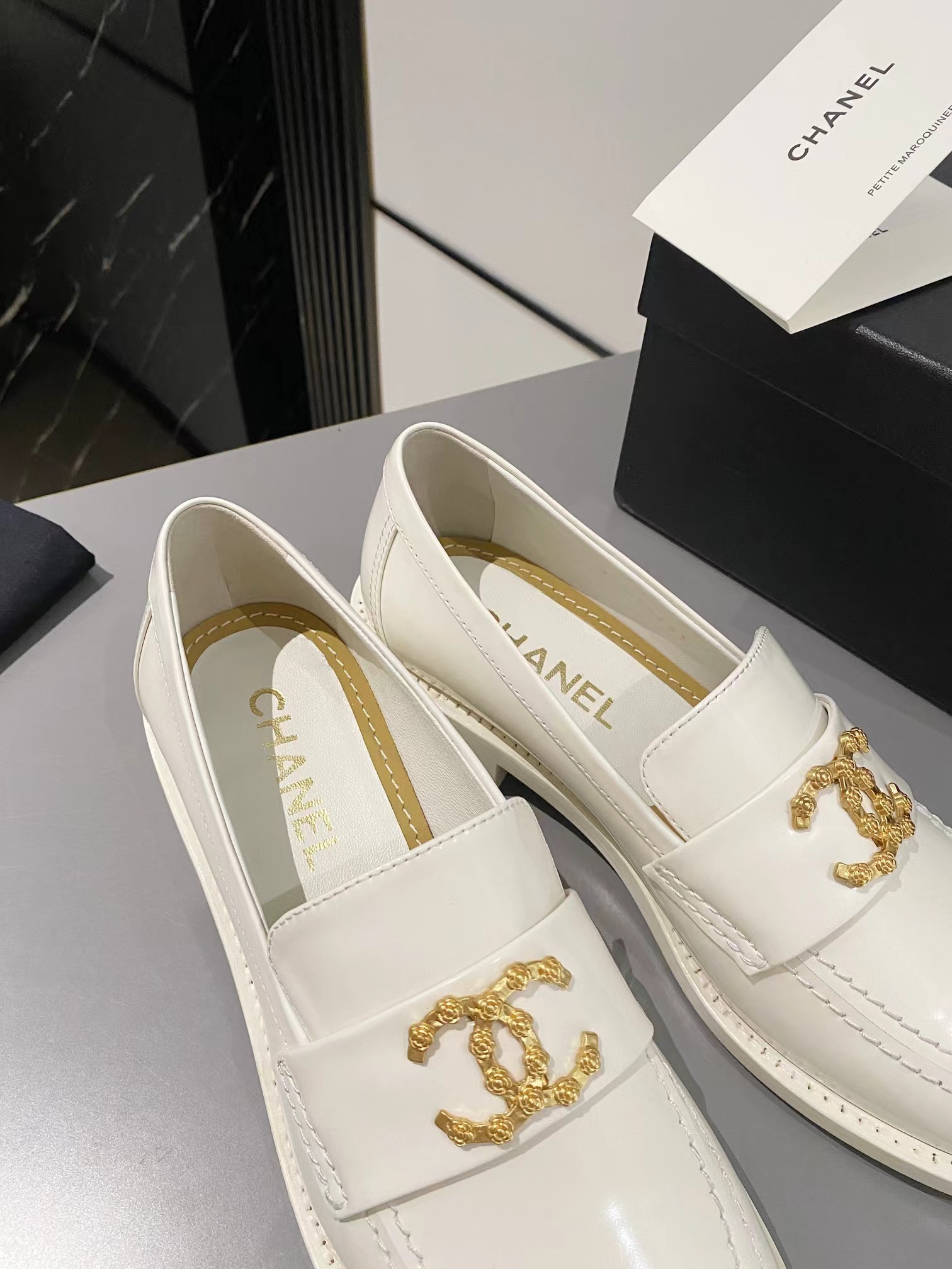 Ch*el double c buckle loafers