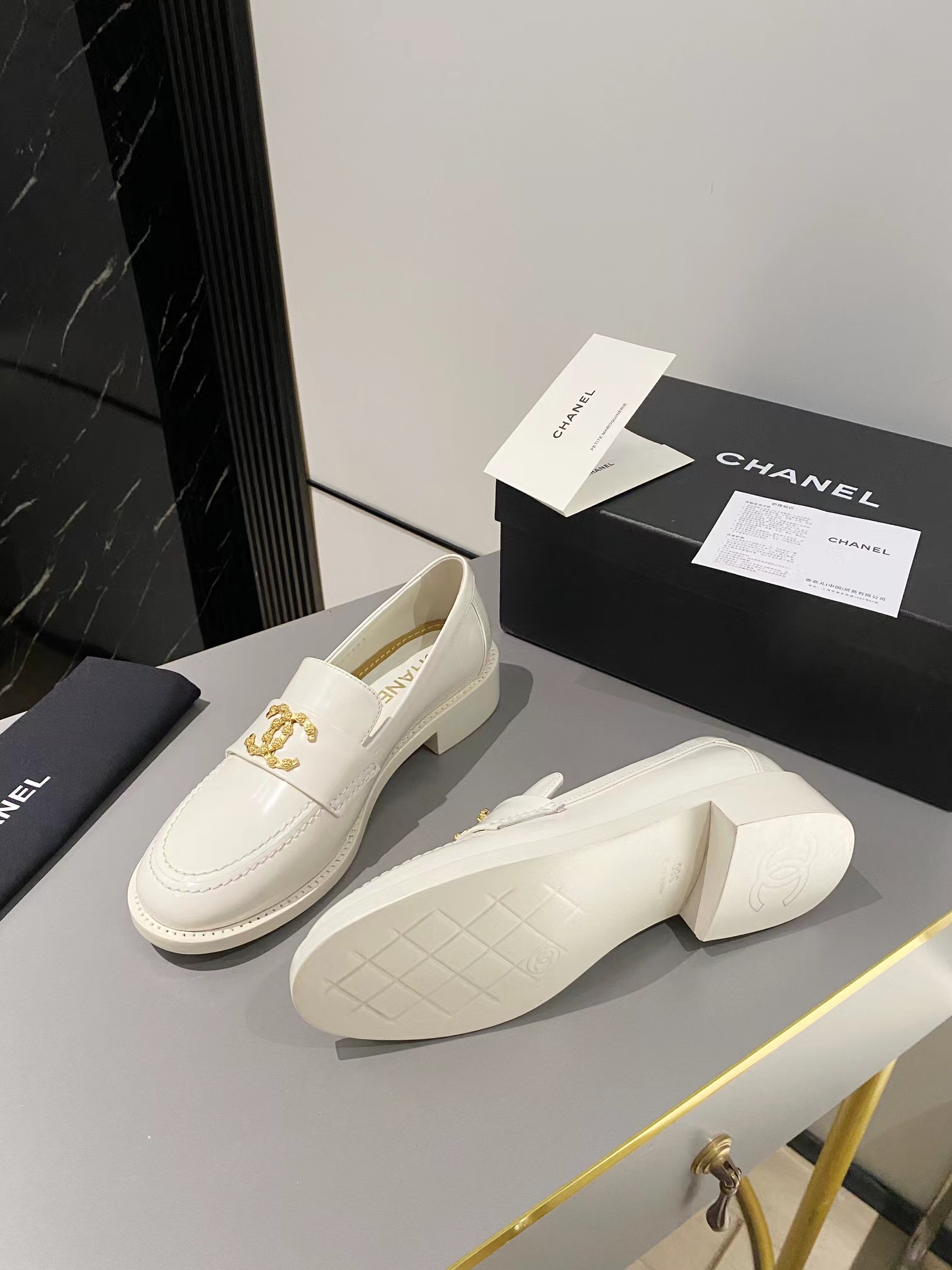 Ch*el double c buckle loafers