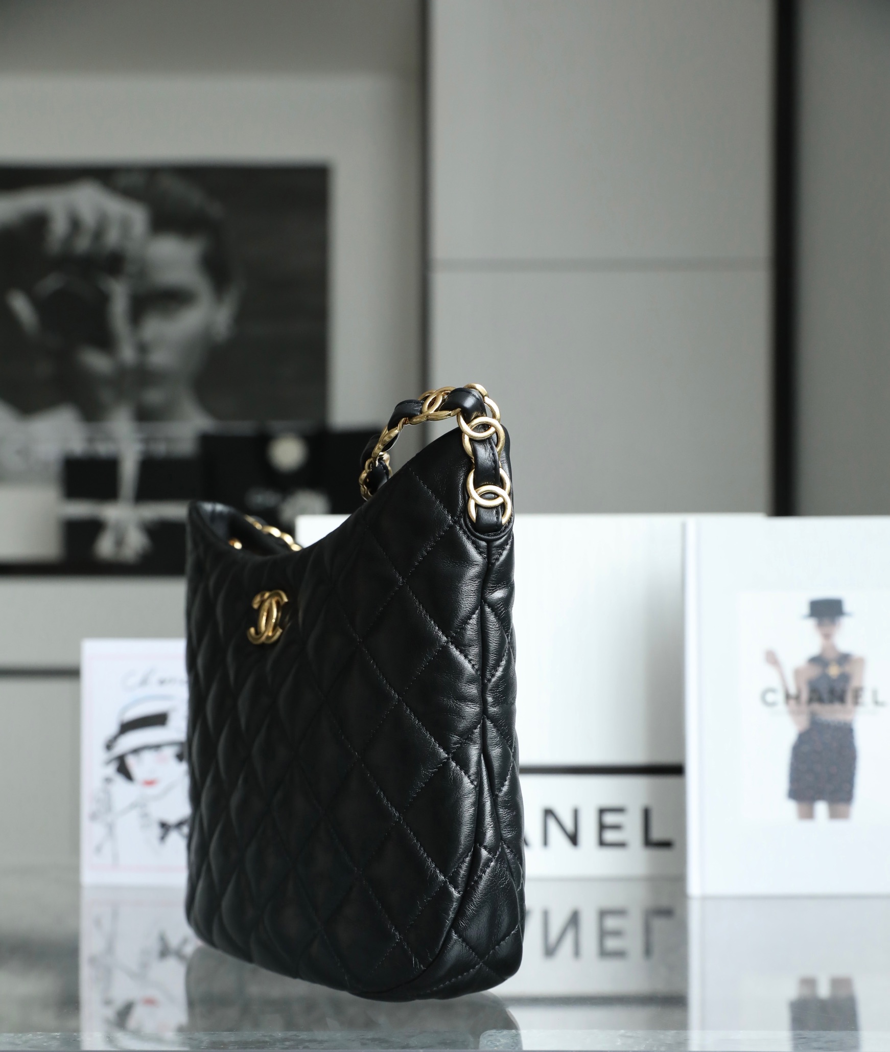 Ch*el large hobo bag