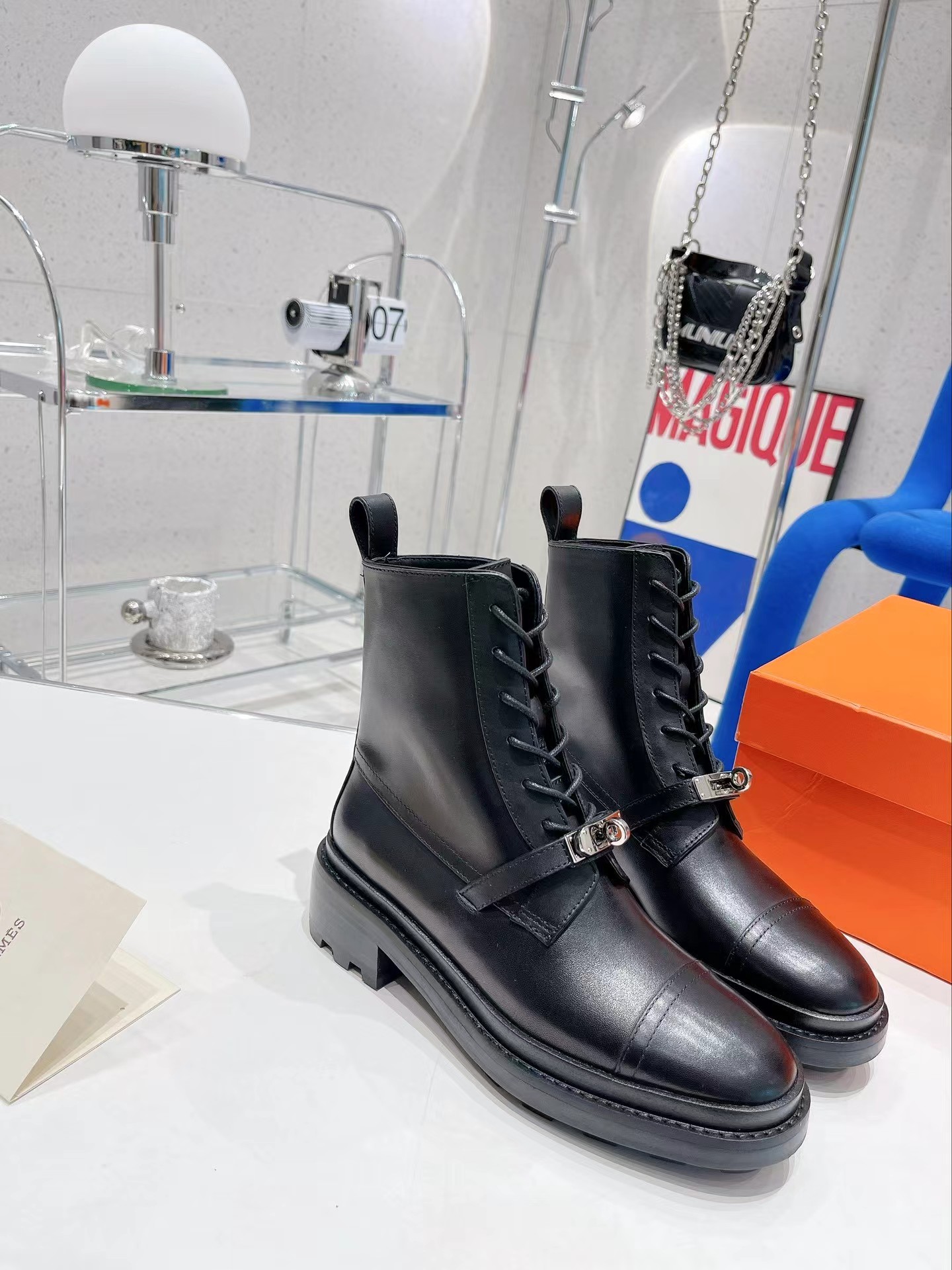 H**mes funk motorcycle ankle boot