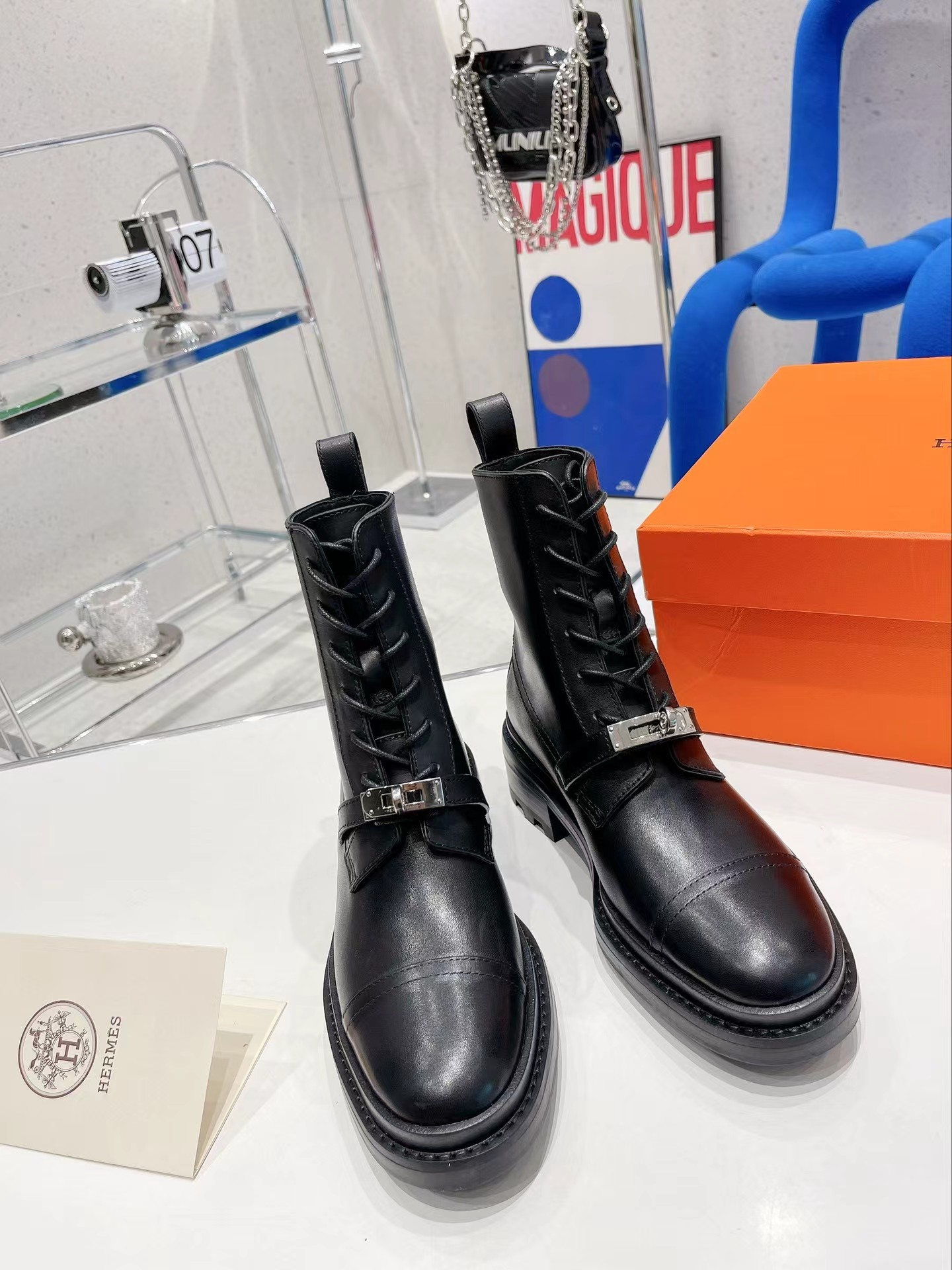 H**mes funk motorcycle ankle boot