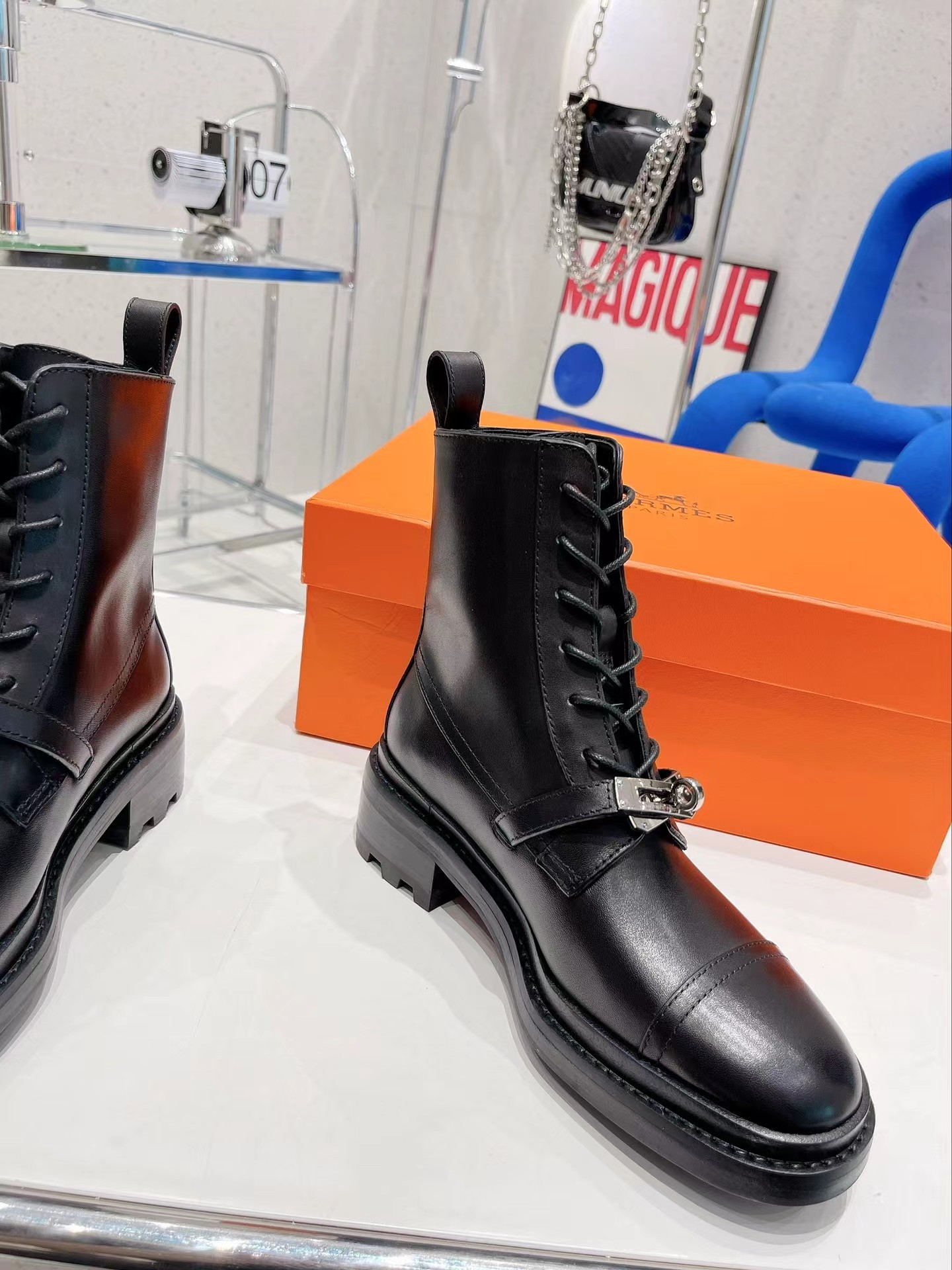 H**mes funk motorcycle ankle boot