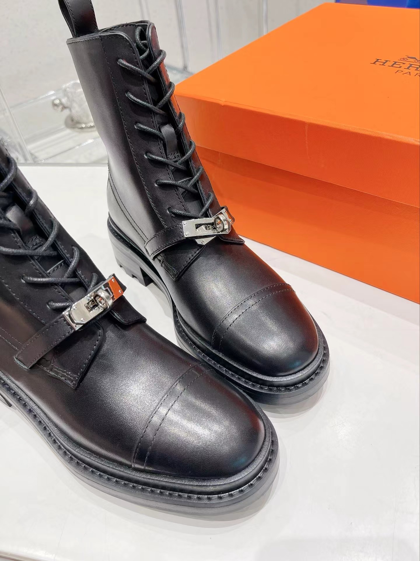H**mes funk motorcycle ankle boot
