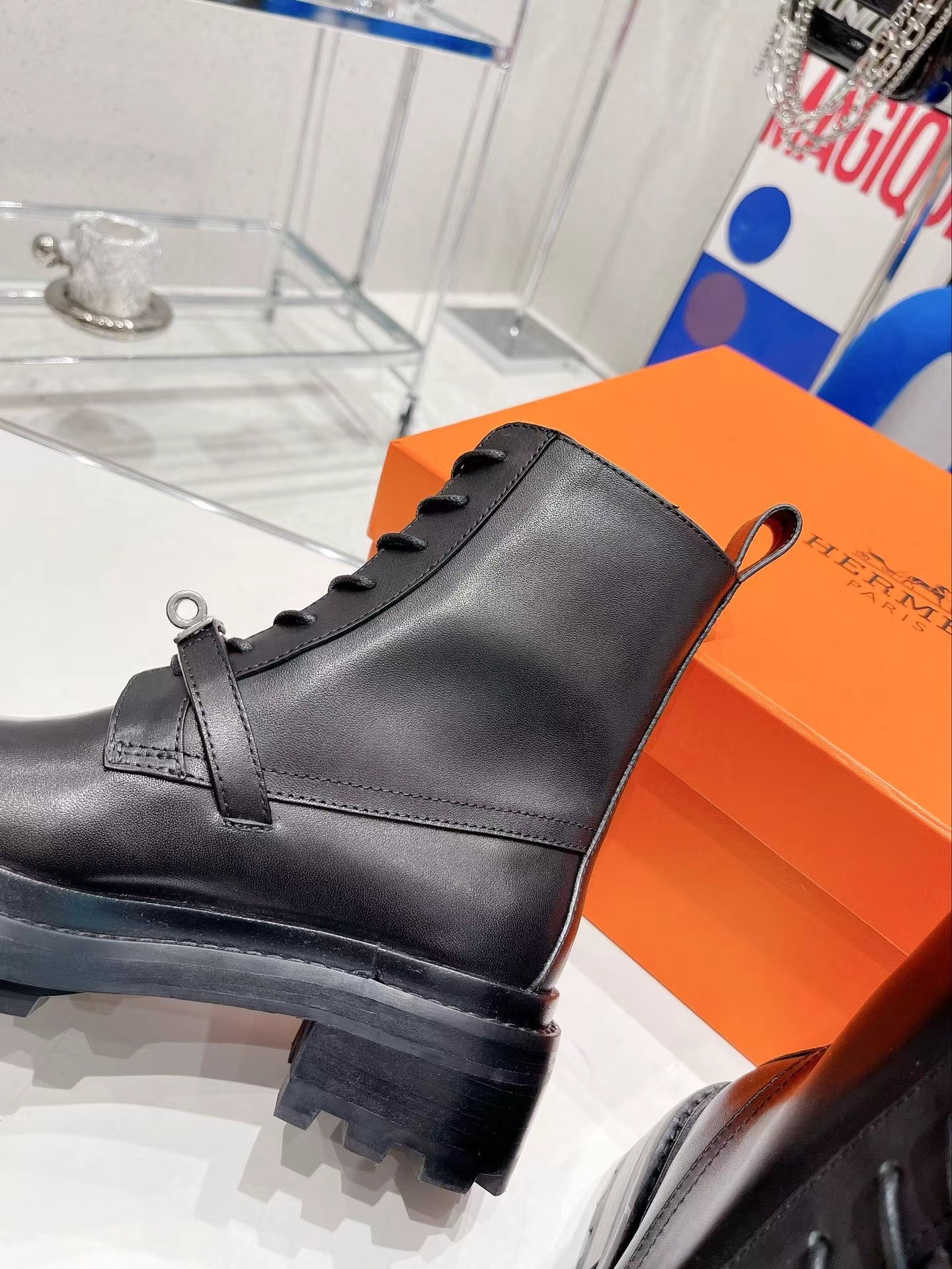 H**mes funk motorcycle ankle boot