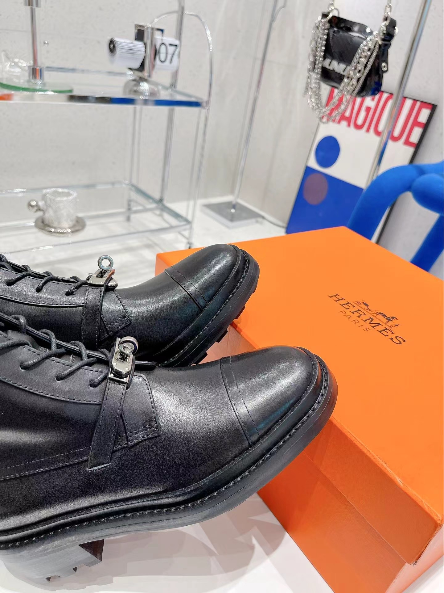 H**mes funk motorcycle ankle boot