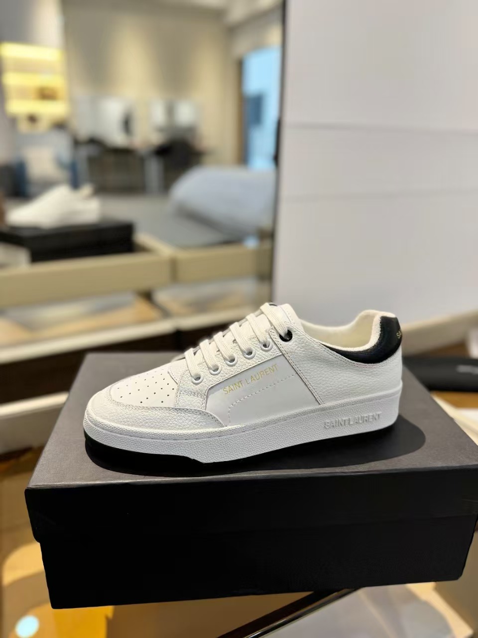 SAINT LAURENT SL/61 Perforated Leather Sneakers