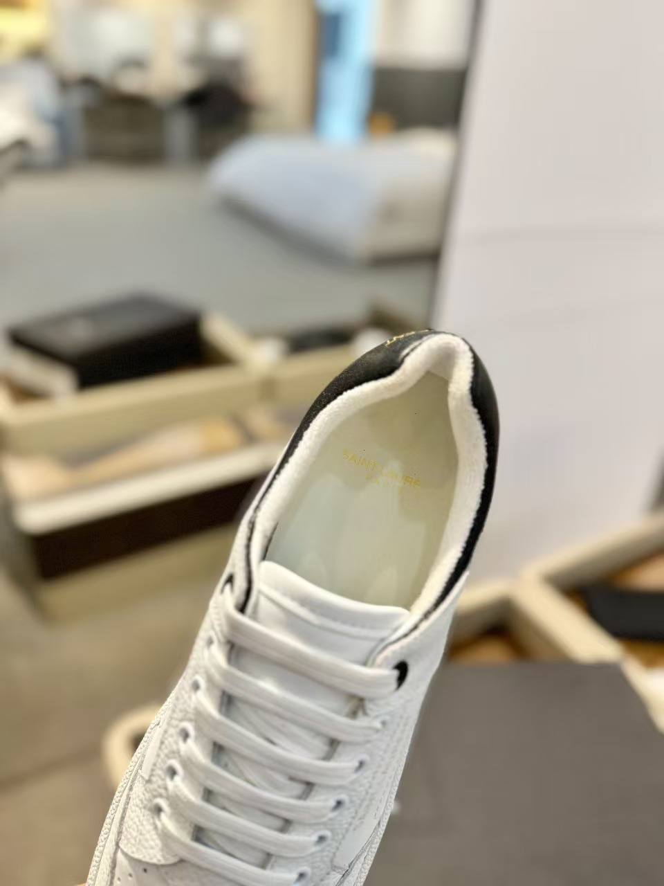SAINT LAURENT SL/61 Perforated Leather Sneakers