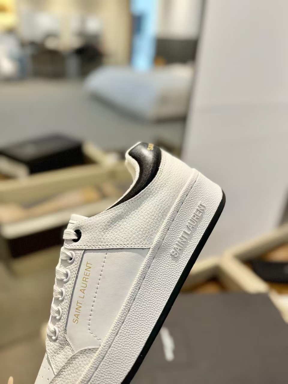 SAINT LAURENT SL/61 Perforated Leather Sneakers