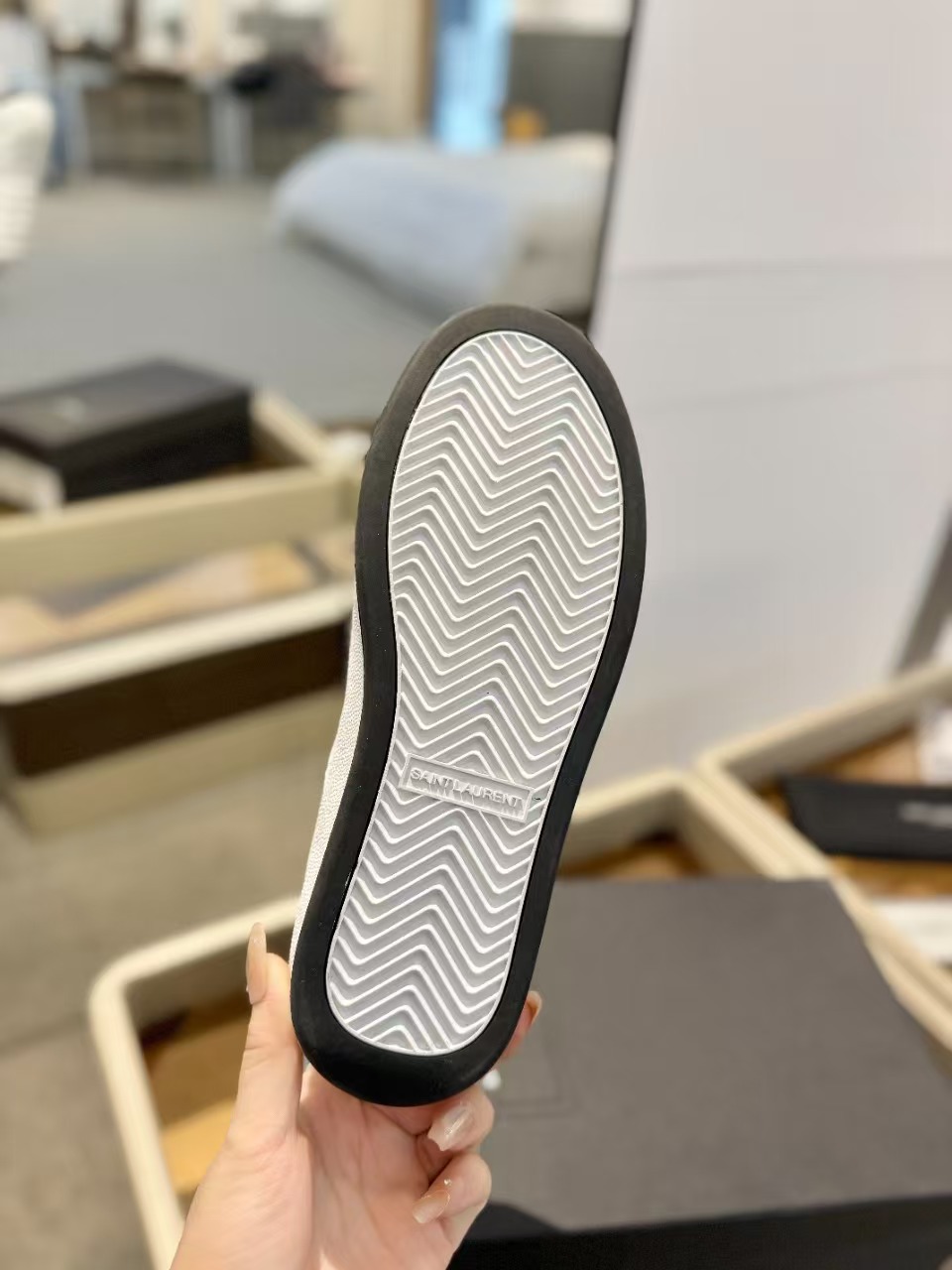 SAINT LAURENT SL/61 Perforated Leather Sneakers