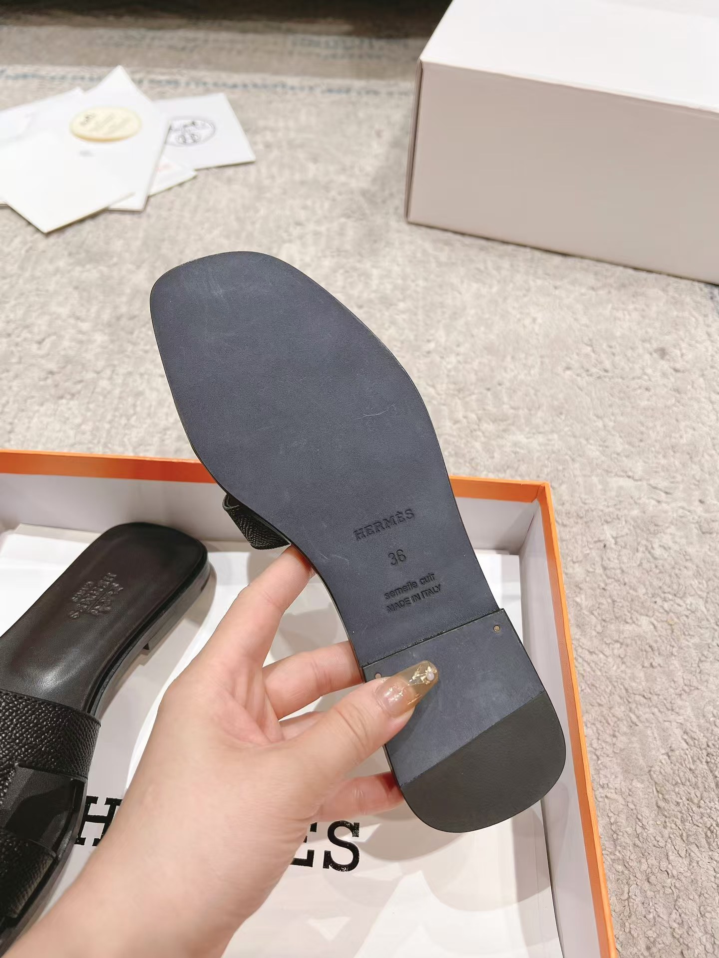 Hermès Oran leather sandal