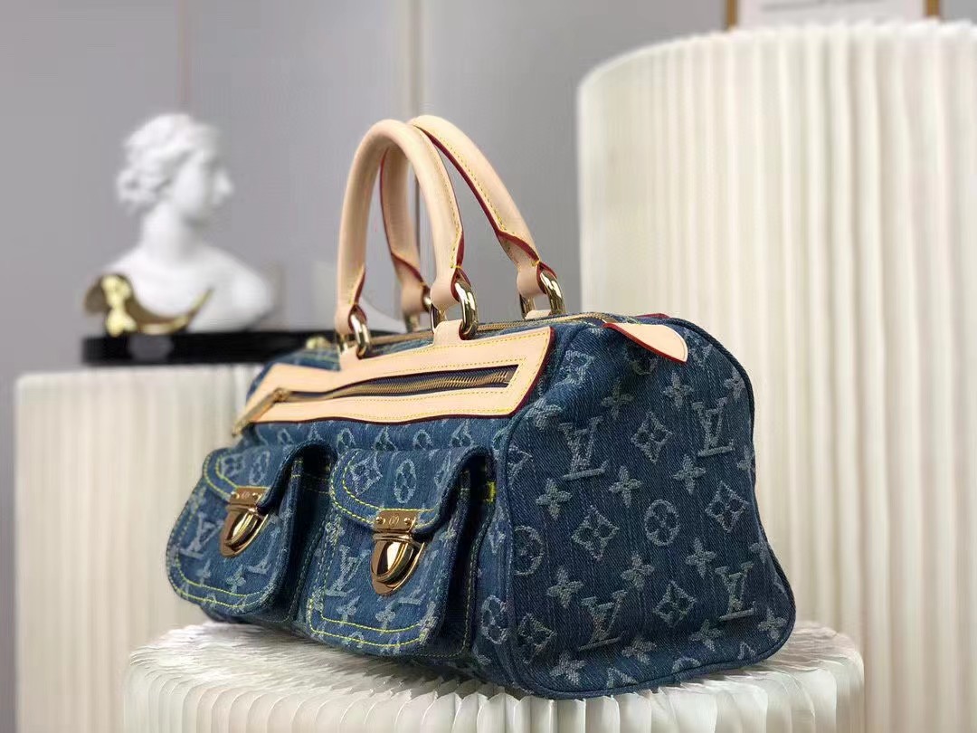 l**is V*t*n monogram denim neo speedy blue